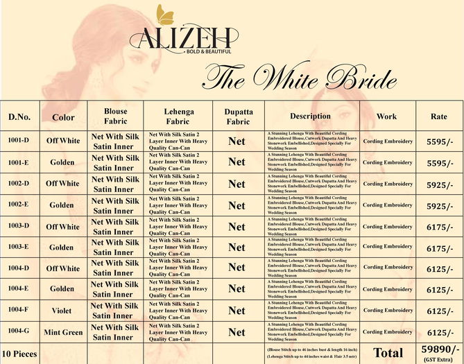 The White Bride By Alizeh Desginer Wedding Lehenga Choli Wholesale Shop In Surat